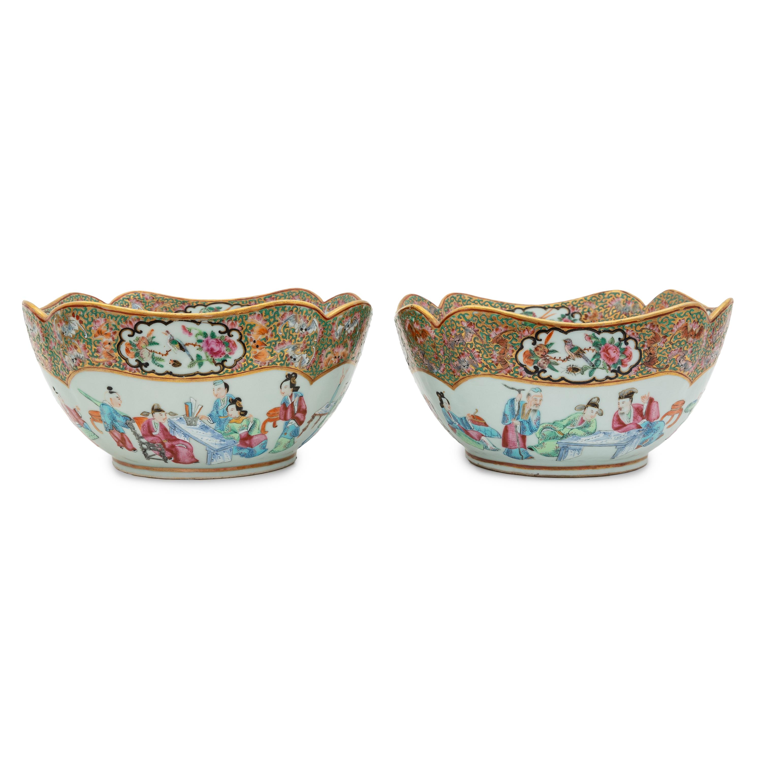 A Fourteen Piece Group of Chinese Export Famille Rose Gilt and Enamel Porcelain Serveware