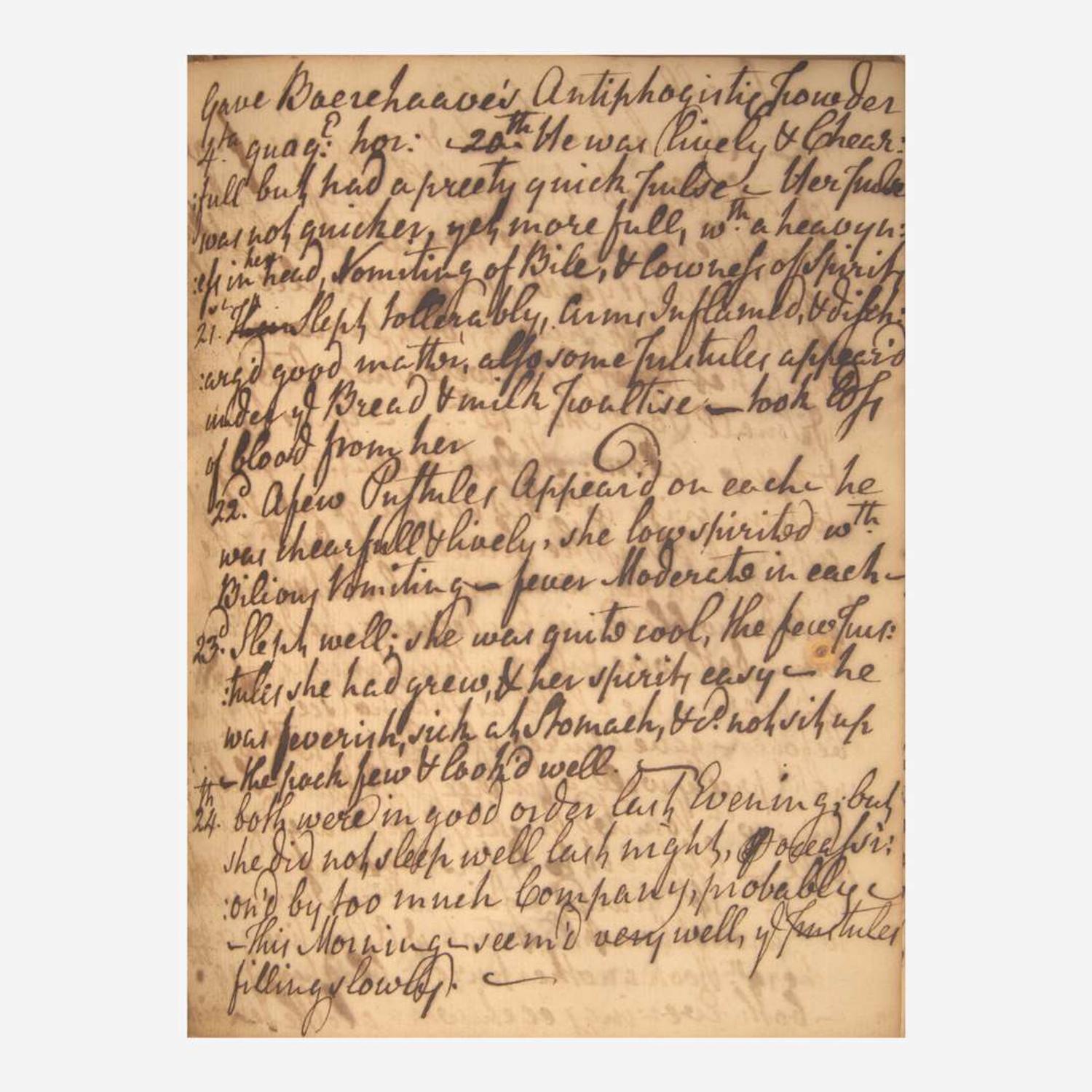 [Science, Medicine & Mathematics] 18th-Century Manuscript Diary