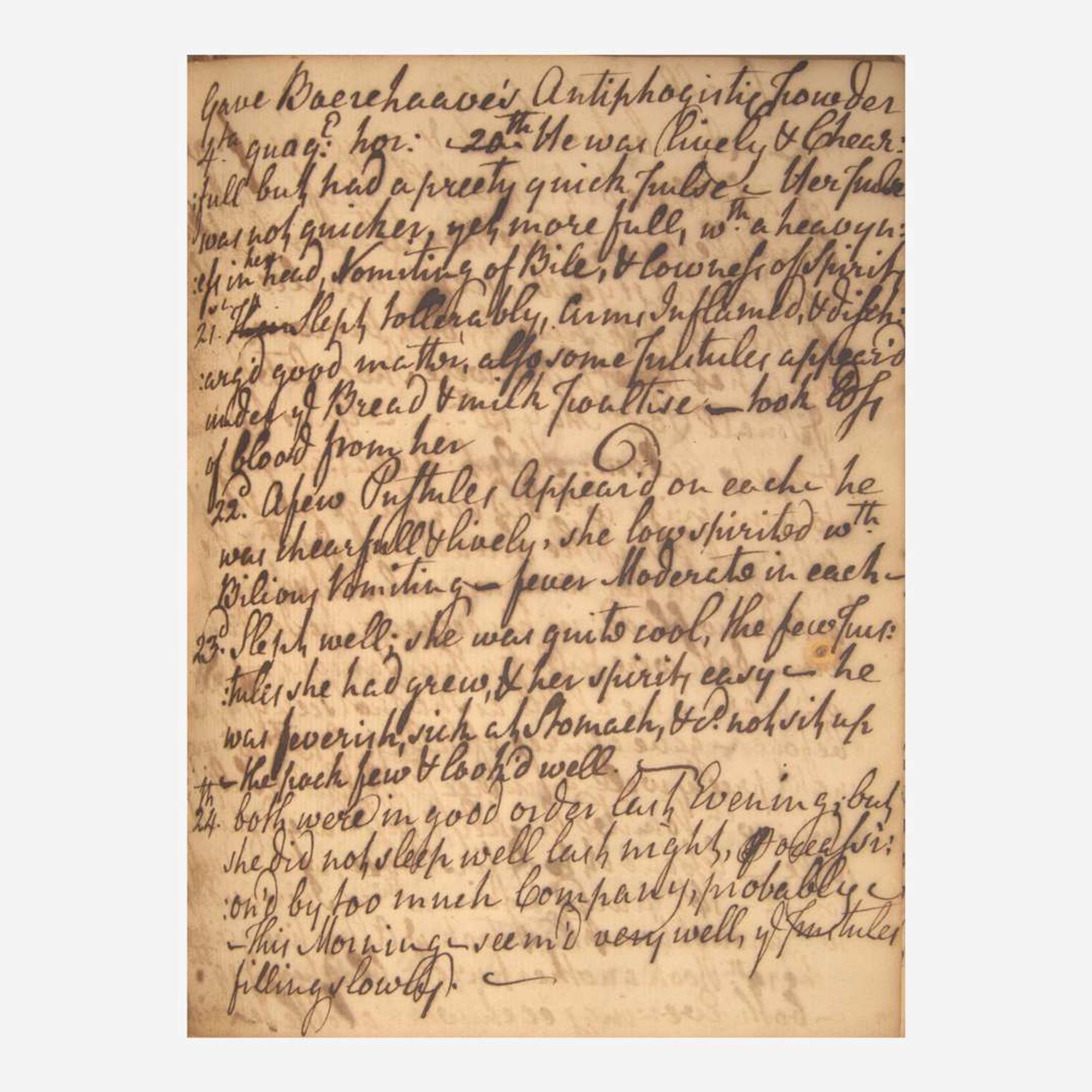 [Science, Medicine & Mathematics] 18th-Century Manuscript Diary
