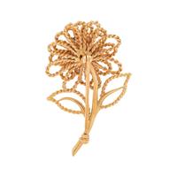 YELLOW GOLD, SAPPHIRE AND DIAMOND FLOWER BROOCH