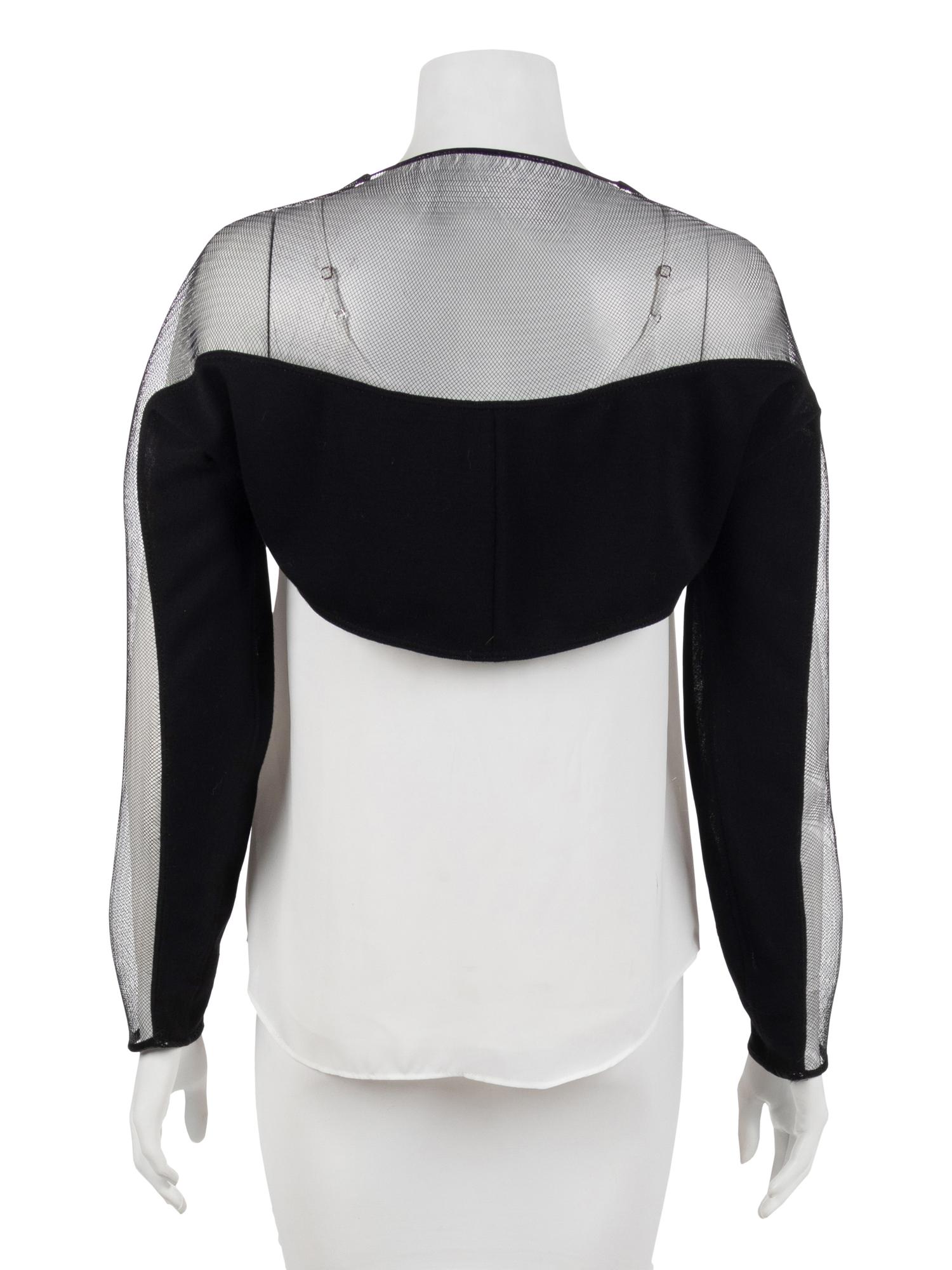 Geoffrey Beene Black Wool and Horsehair Bolero, Spring 1995