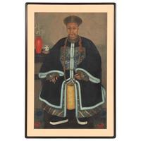 A Chinese Export Painting of a Military Official, 19th Century — 清晚期 油畫武官像