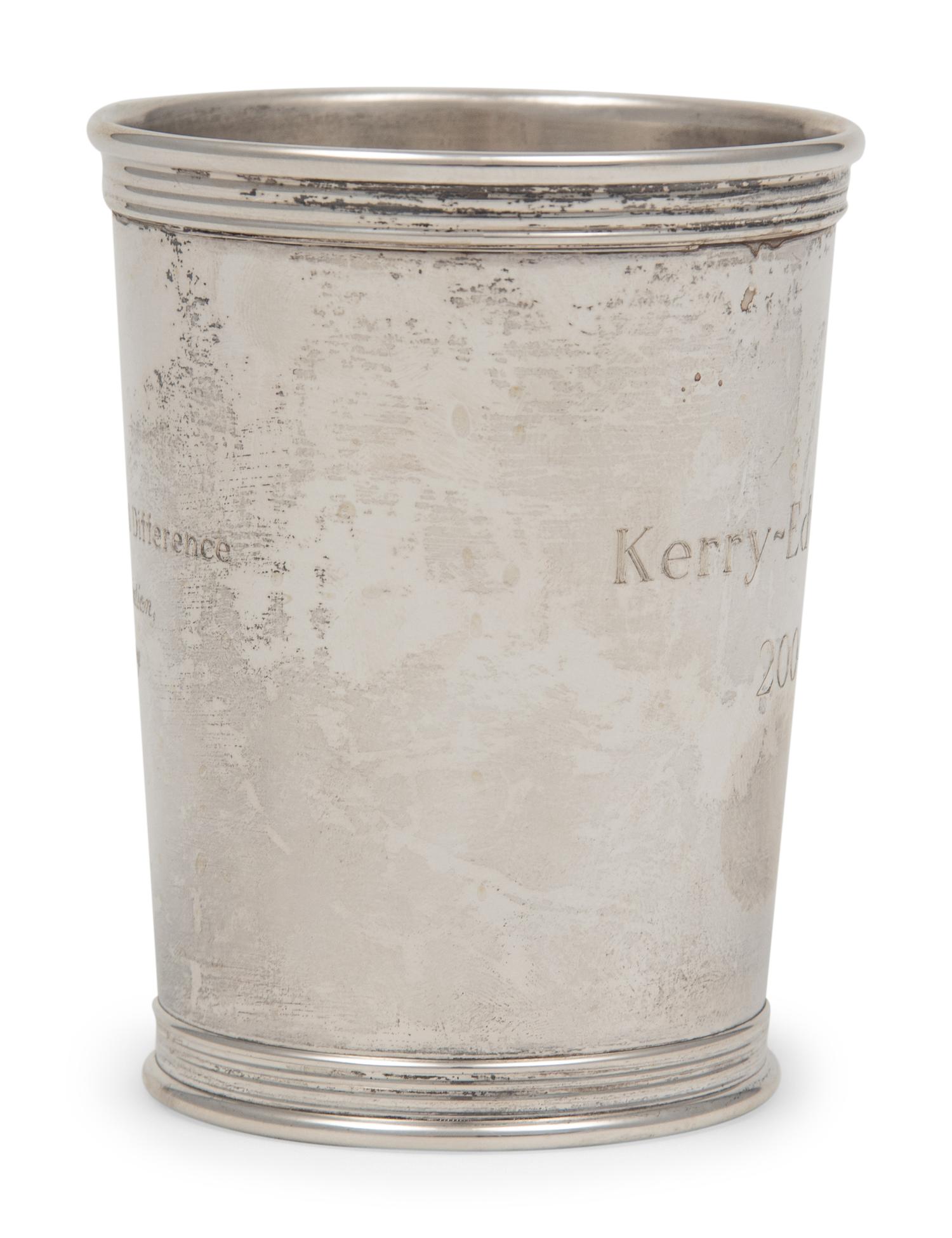 A Kerry Edwards 2004 Campaign Silver Commemorative Julep Cup