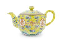 A Famille Jaune Porcelain Covered Teapot