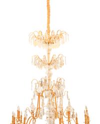A Massive Gilt Bronze and Baccarat Cut Glass Chandelier from Hôtel Claridge, Paris