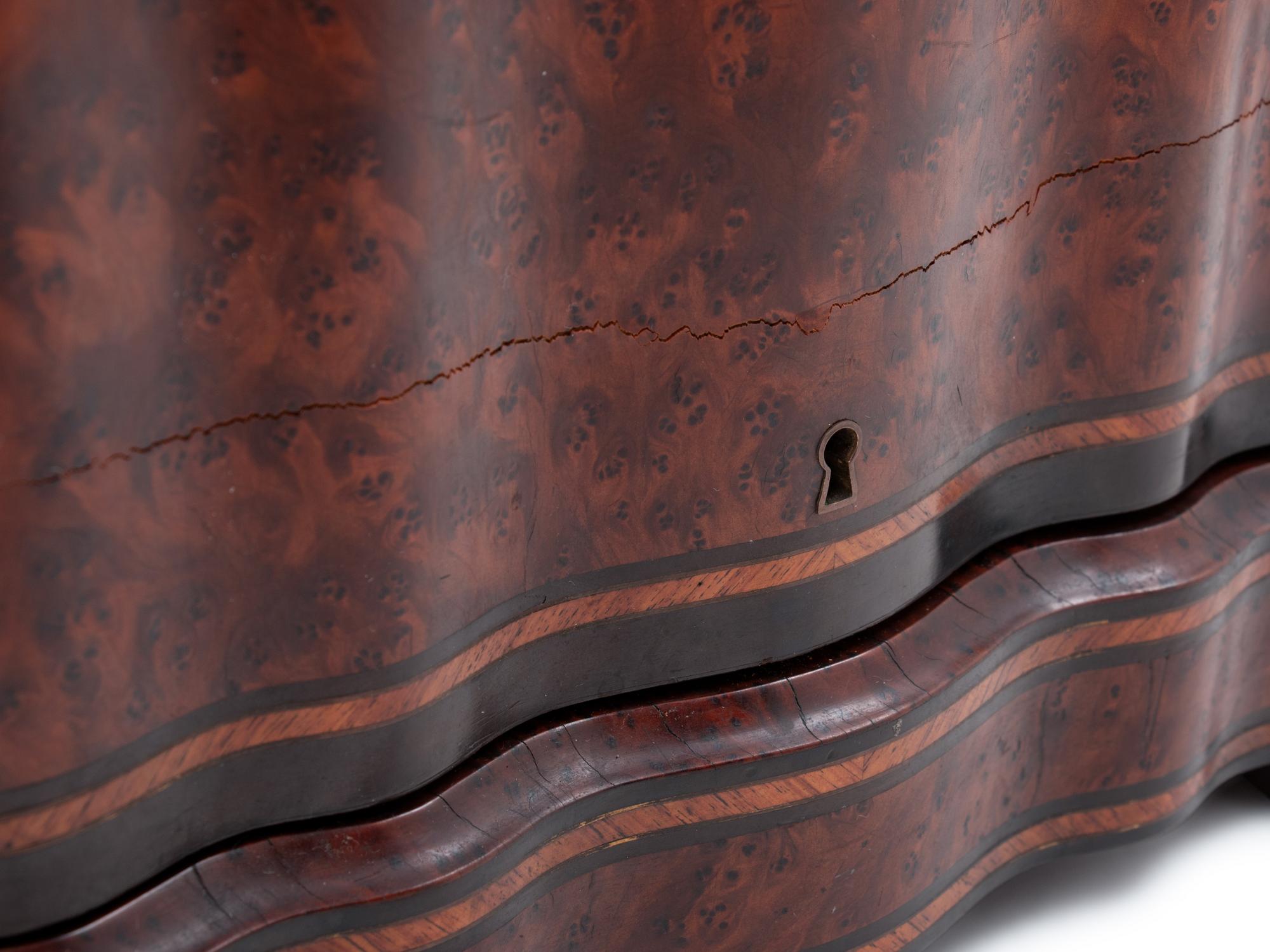 A Napoleon III Parcel Ebonized Amboyna Cave à Liqueur