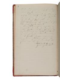 [BUSINESS]. BRINK, Arthur P. (1855-1916). Accounting ledger featuring "Articles of Co-Partnership" for "Brink & Luther, Proprietors." Chicago, 1876-1877.
