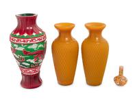 Four Chinese Glass Vases