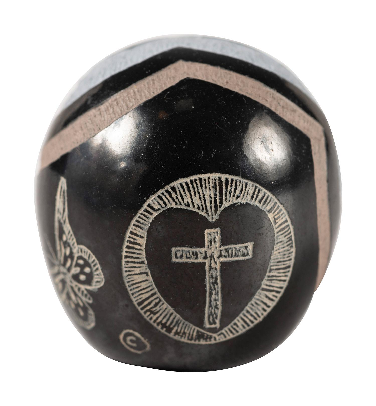 Miniature Sgraffito Pottery Seed Jar