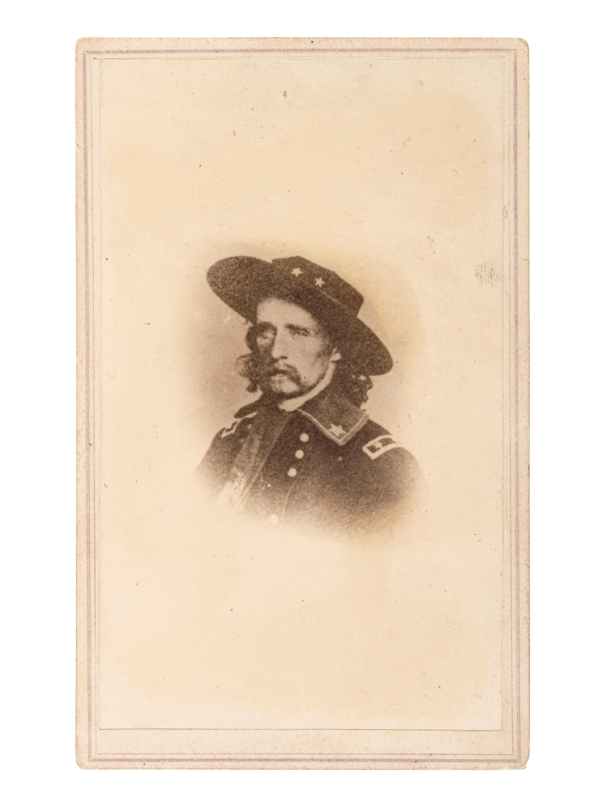 [CUSTER, George A. (1809-1876)]. CDV portrait after an engraving. Burr Oak, MI: S. R. Norton, n.d.