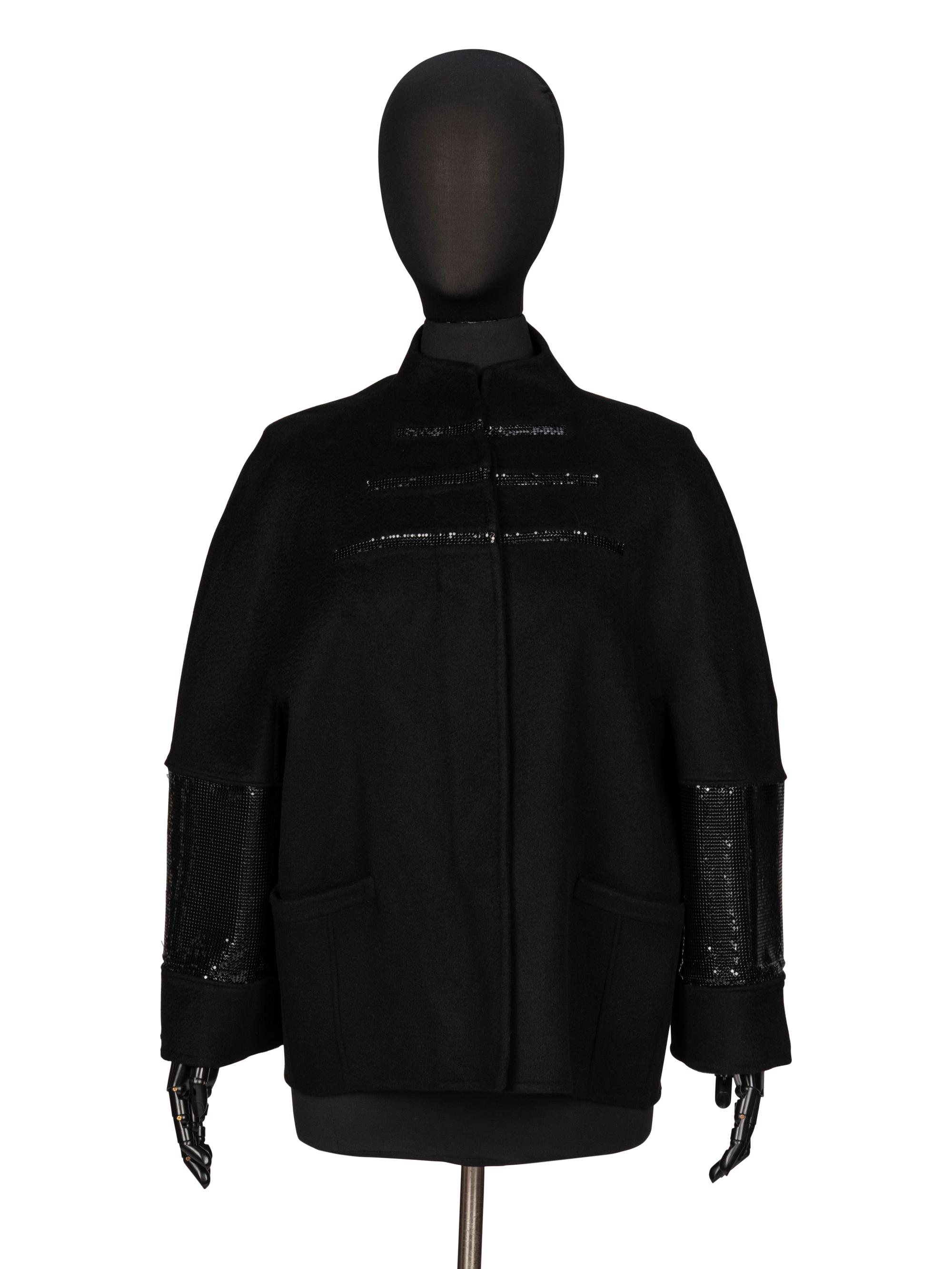 Ralph Rucci, Cashmere & Metal Mesh-Embellished Jacket