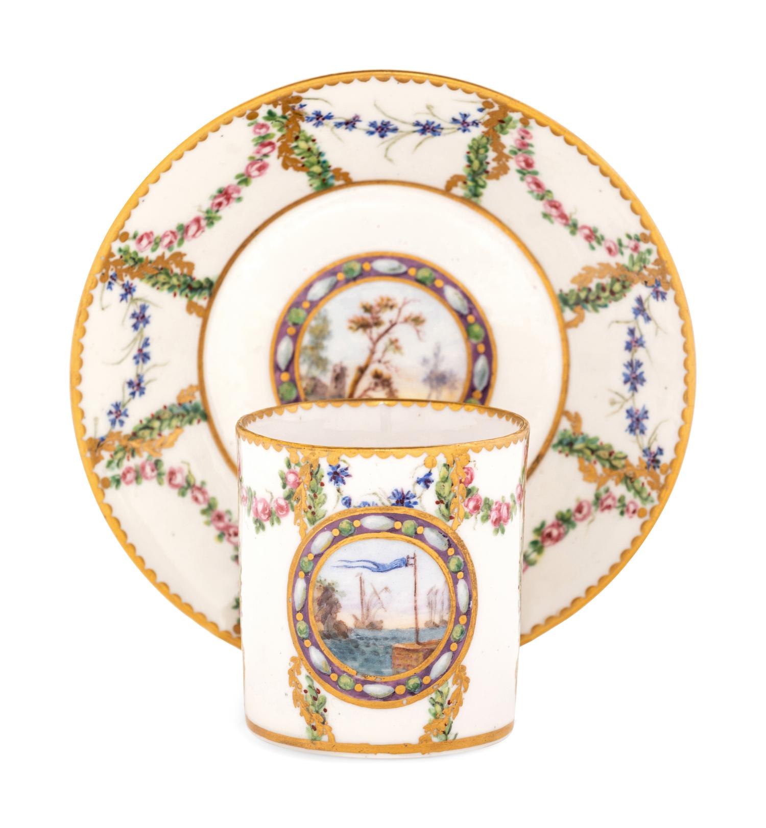 A Sèvres Porcelain Cup and Saucer ( Gobelet 'Litron' et sa Soucoupe, 3ème Grandeur )