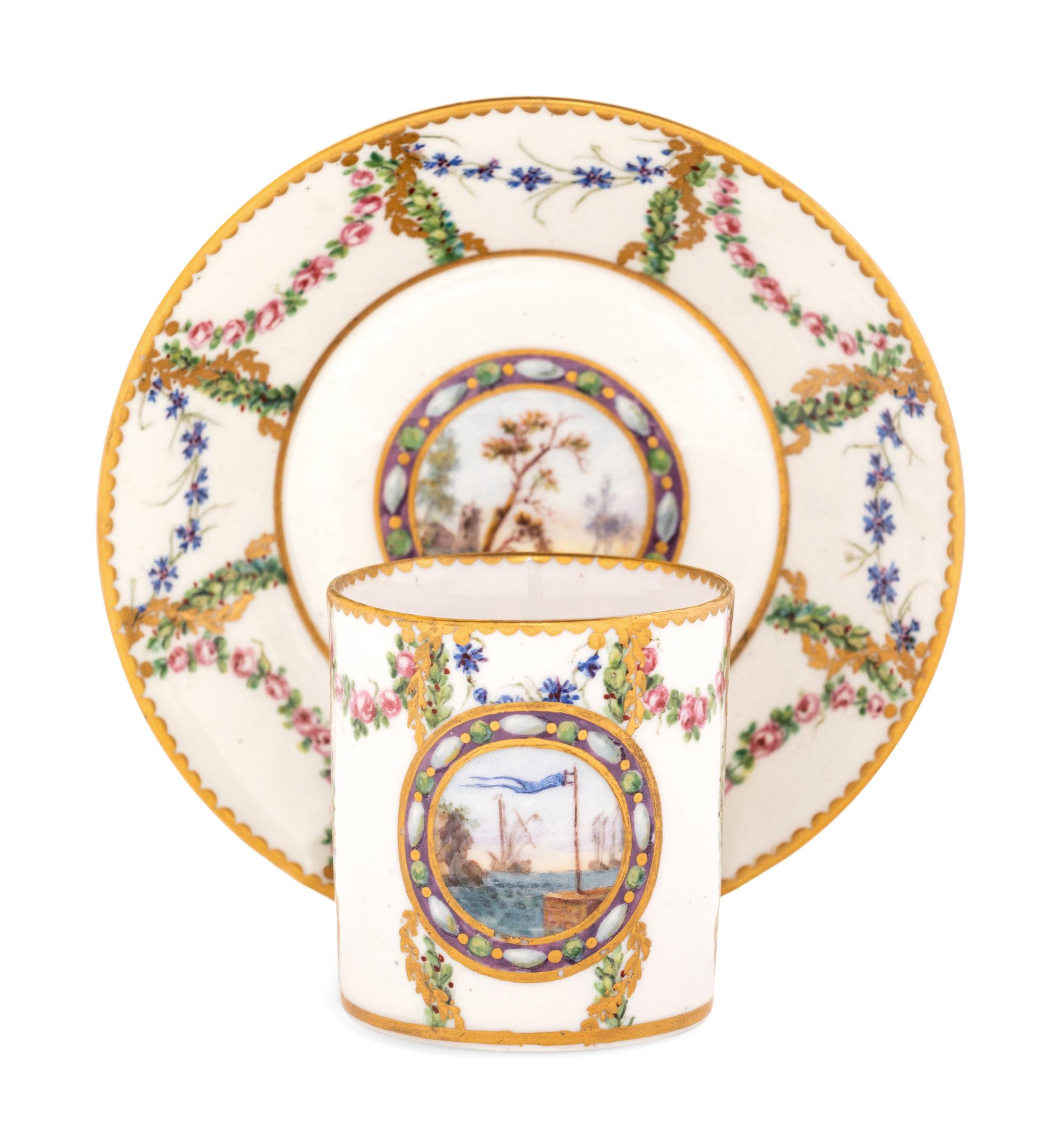 A Sèvres Porcelain Cup and Saucer ( Gobelet 'Litron' et sa Soucoupe, 3ème Grandeur )