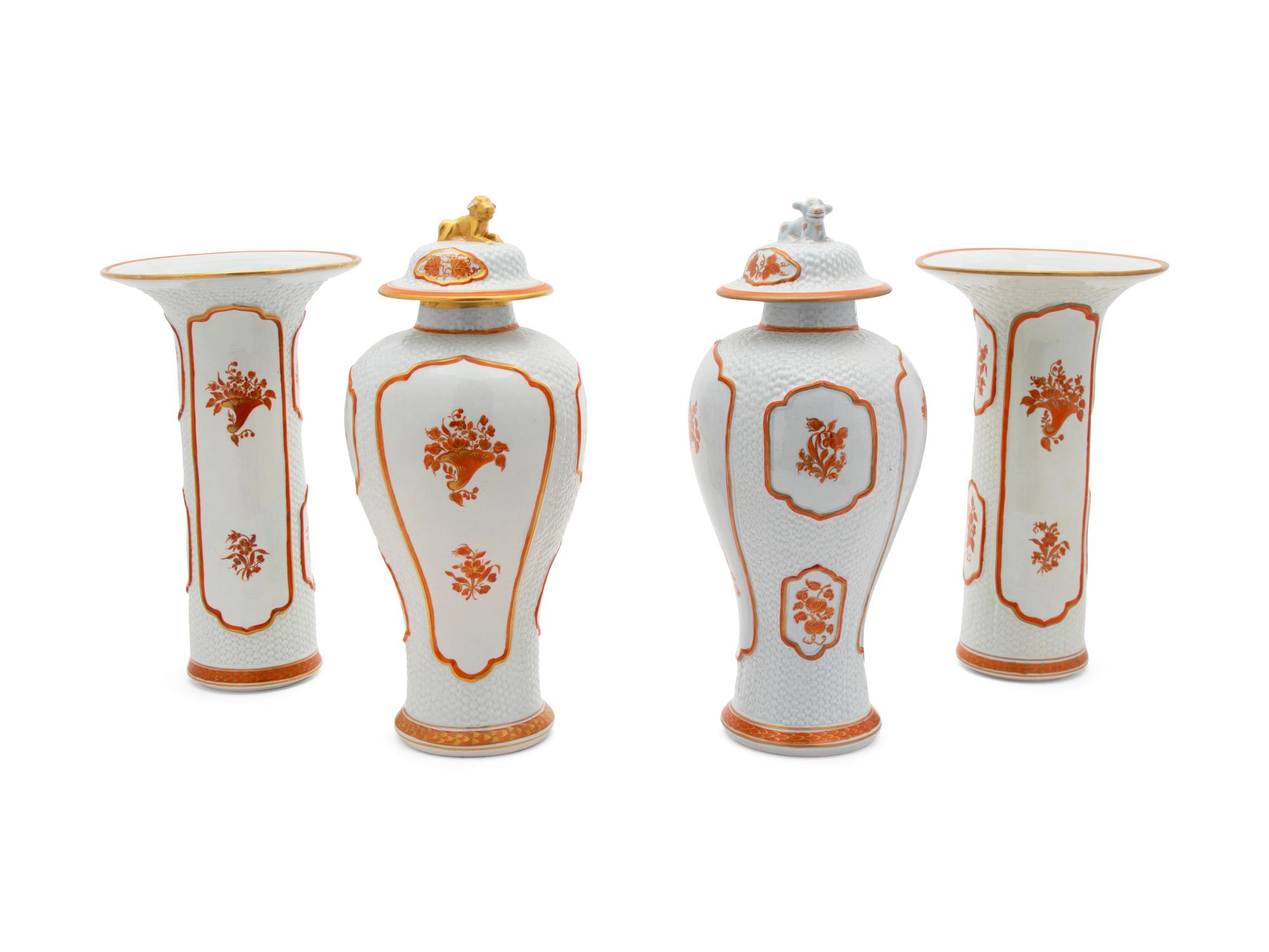 A Four Piece Mottahedeh Garniture — 20TH CENTURY