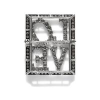 PLATINUM AND DIAMOND 'LOVE' PIN