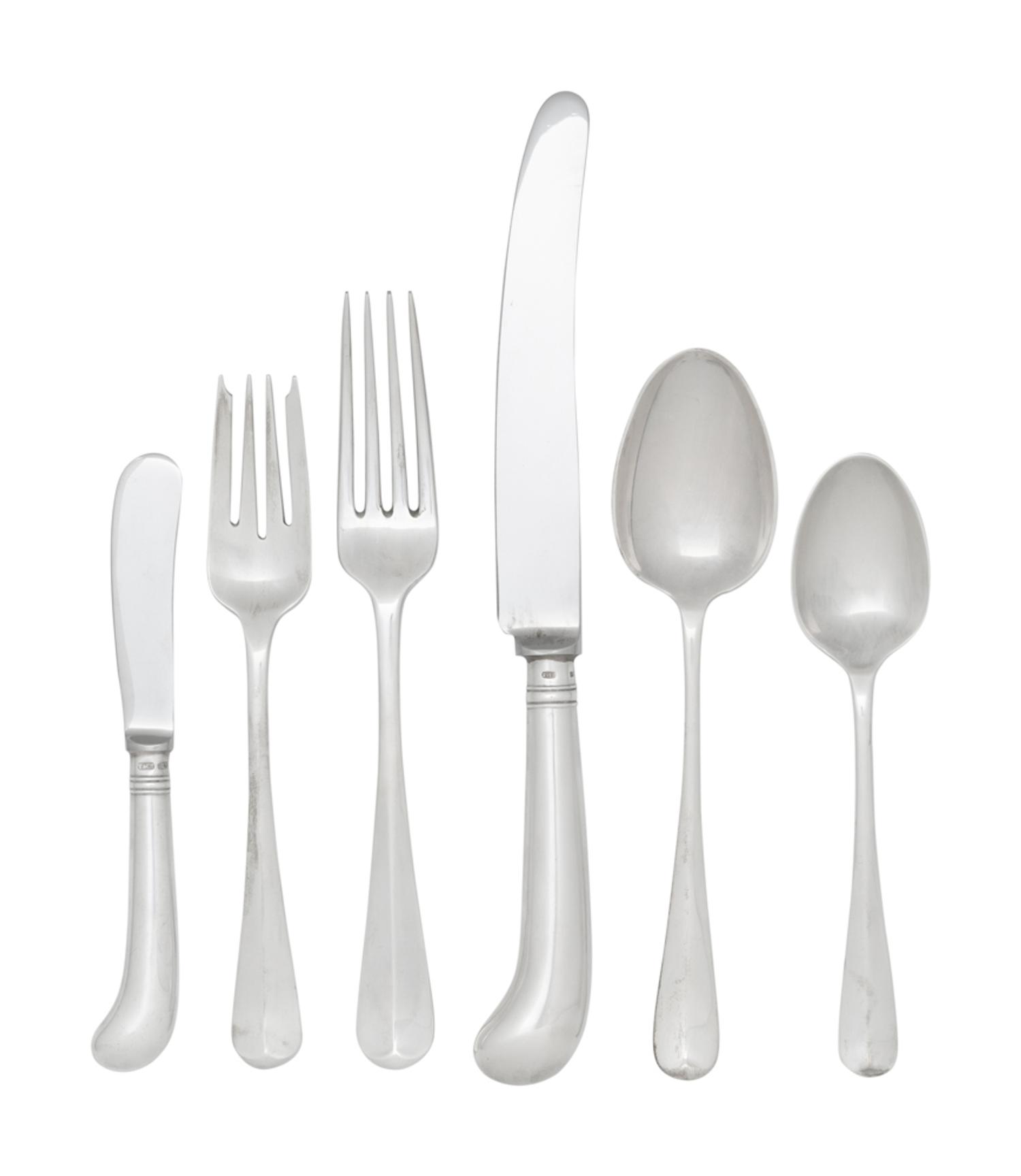 An English Silver Flatware Service Retailed by Tiffany and Co.