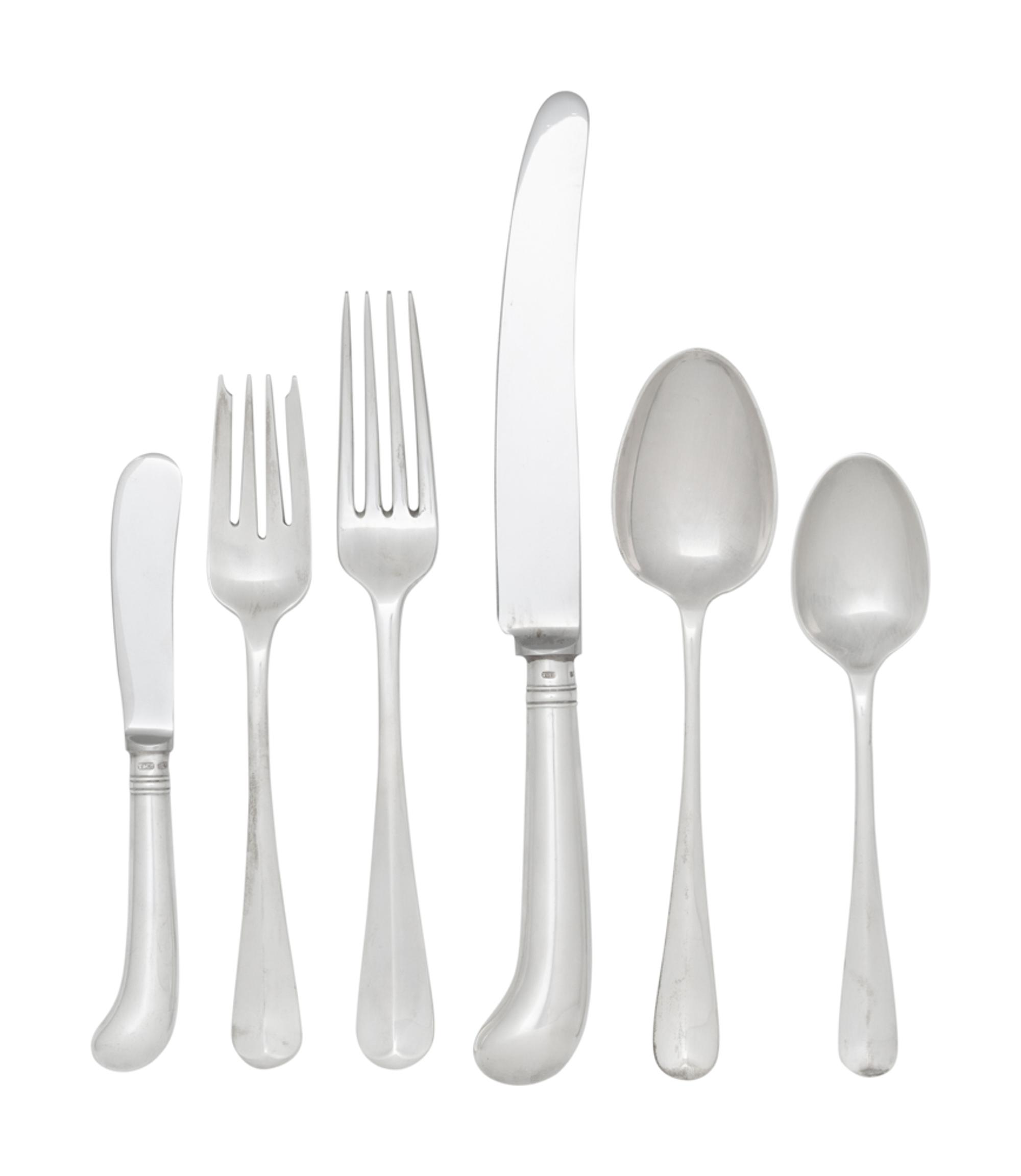 An English Silver Flatware Service Retailed by Tiffany and Co.