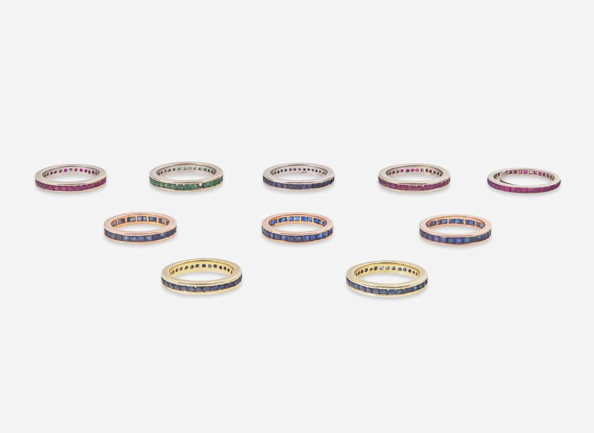 A Group of Gem-Set Eternity Bands