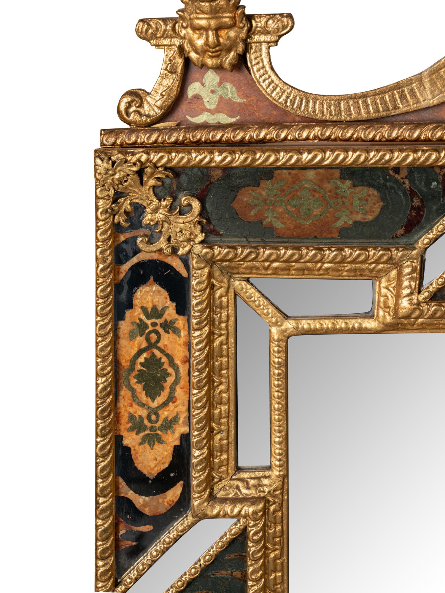 A Swedish Giltwood and Verre Églomisé Mirror