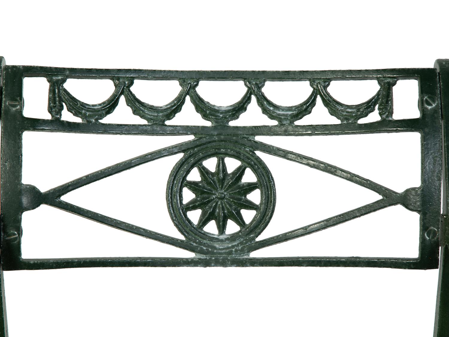 Three English Painted Cast Iron Garden Chairs — 20TH CENTURY