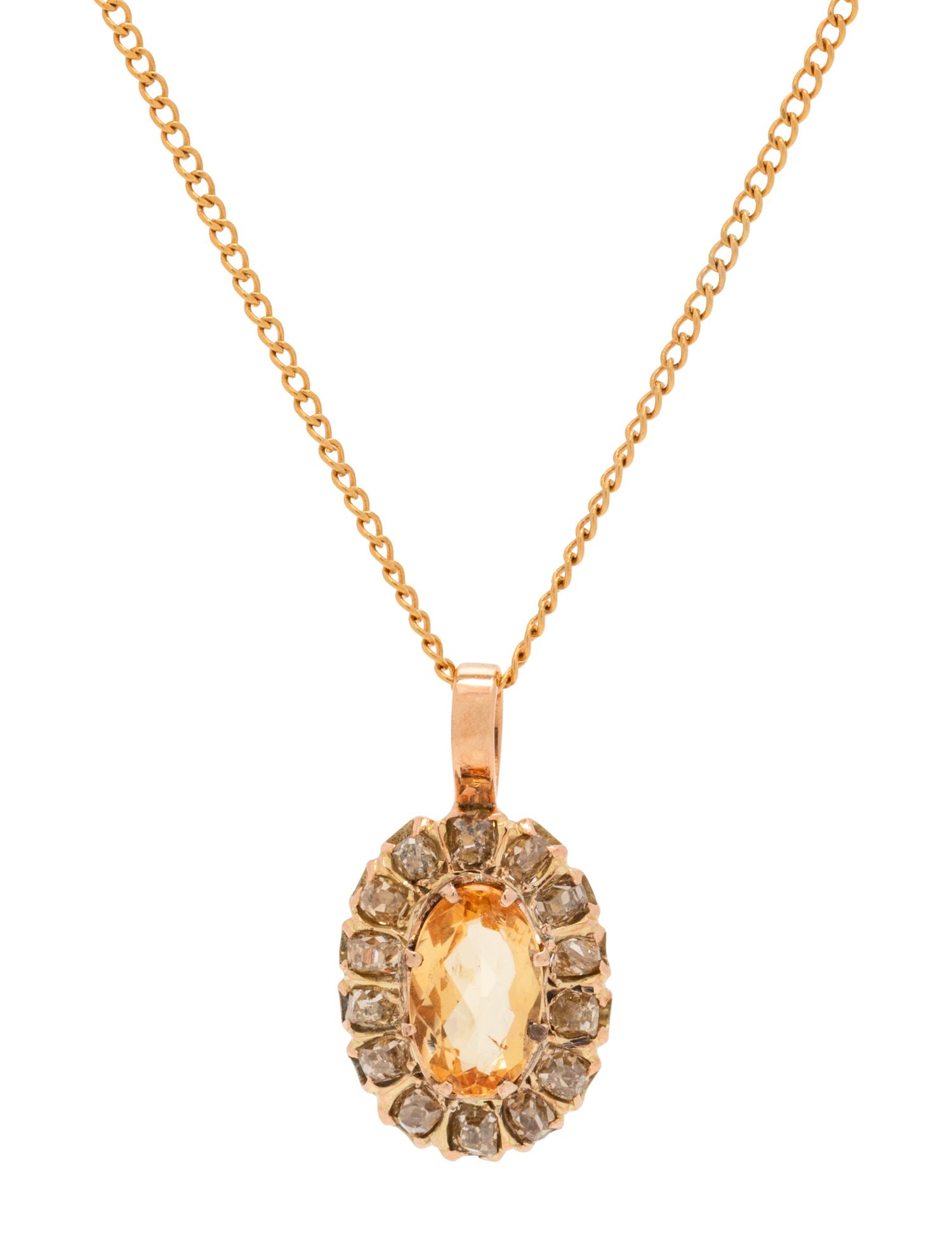 TOPAZ AND DIAMOND PENDANT/NECKLACE