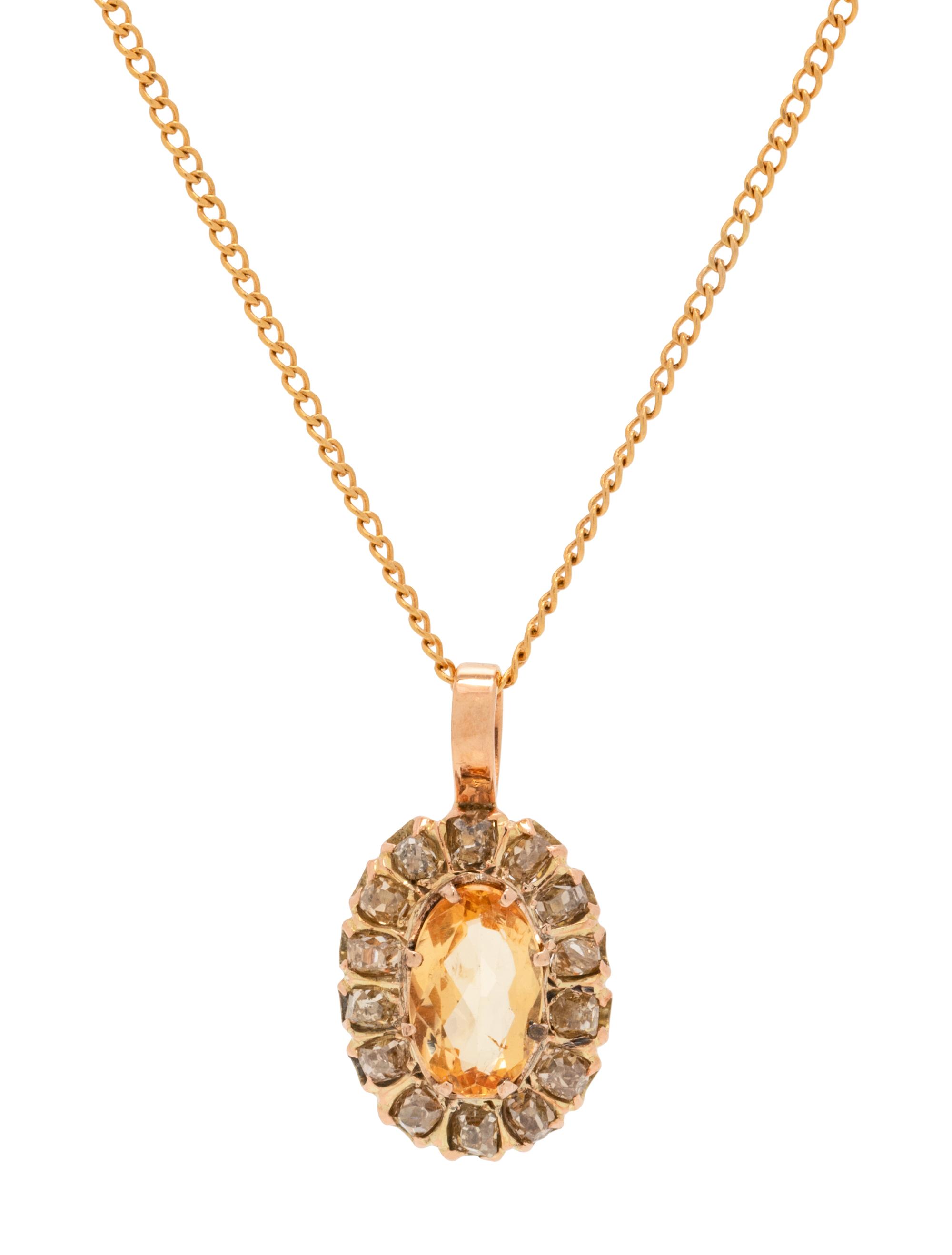 TOPAZ AND DIAMOND PENDANT/NECKLACE
