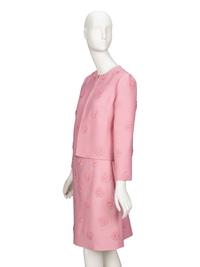 Valentino, Pink Floral Appliqué Skirt Suit