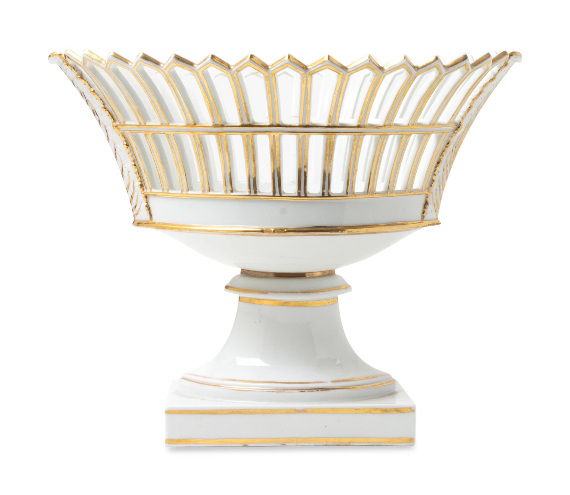 A Paris Porcelain Reticulated Center Bowl