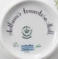A Set of Twelve Royal Copenhagen Flora Danica Soup and Saucers Width of teacup 6 1/2 inches. — 20TH CENTURY