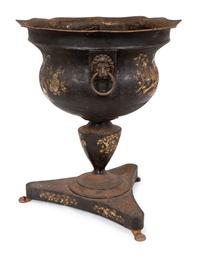 A French Tôle Peinte Jardinière on Stand