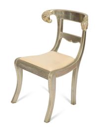An Anglo-Indian Silvered Metal Clad Side Chair