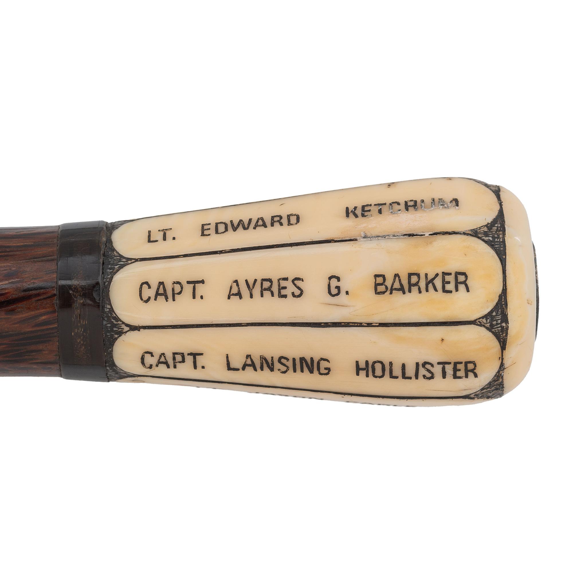 Ivory Handled Cane attributed to Major General George H. Sharpe, with Additional Accoutrements