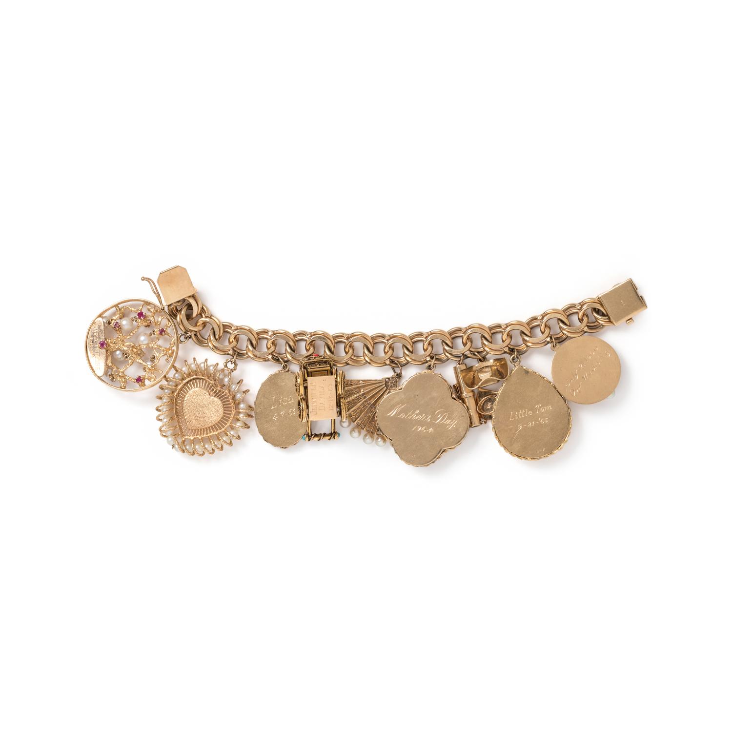 YELLOW GOLD CHARM BRACELET