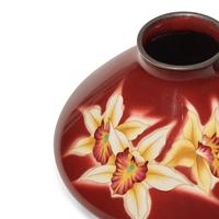 Two Japanese Art Deco Style Silver-Mounted Cloisonné Vases