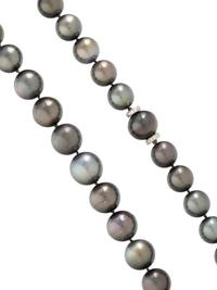 CULTURED GRAY PEARL AND DIAMOND NECKLACE