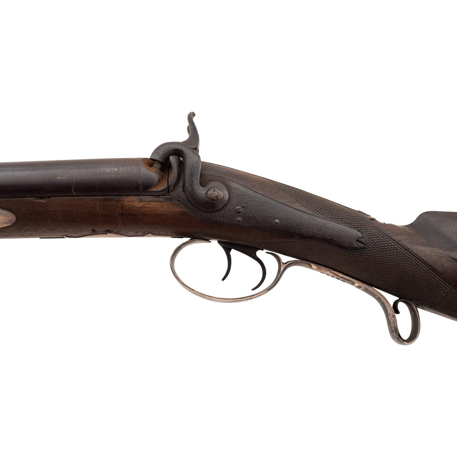 Silver Mounted English 10 Bore Percussion Shotgun