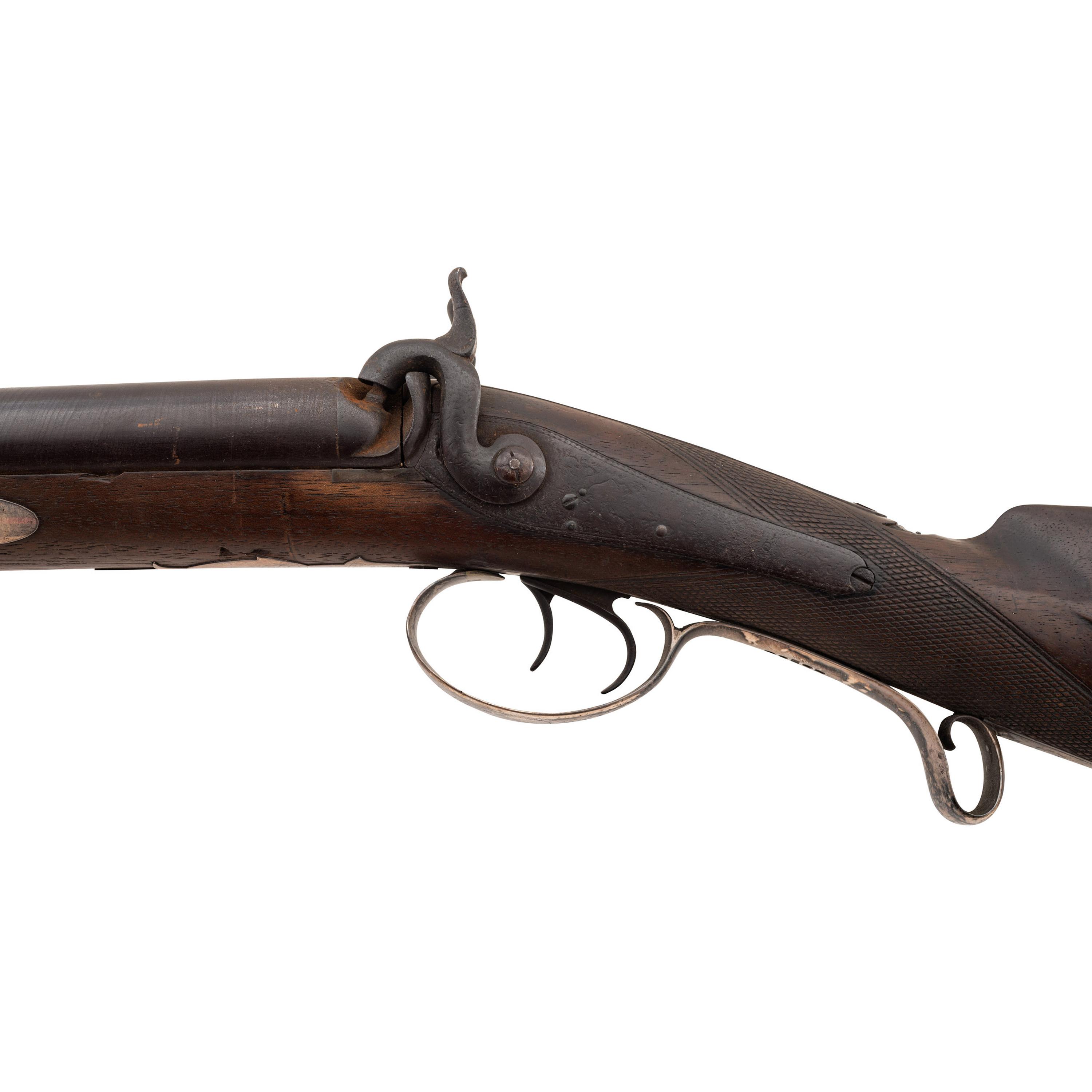 Silver Mounted English 10 Bore Percussion Shotgun