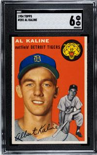A 1954 Topps Al Kaline Rookie Baseball Card No. 201 (SGC 6 EX/NM)