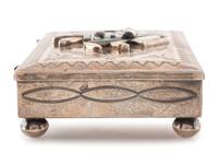Mosaic Inlay Katsina, on Heavily Stamped Navajo Box