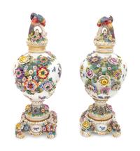 A Pair of German Porcelain Urns
