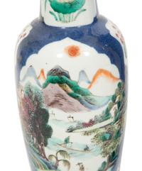 Three Chinese Powder Blue Glazed Porcelain Articles