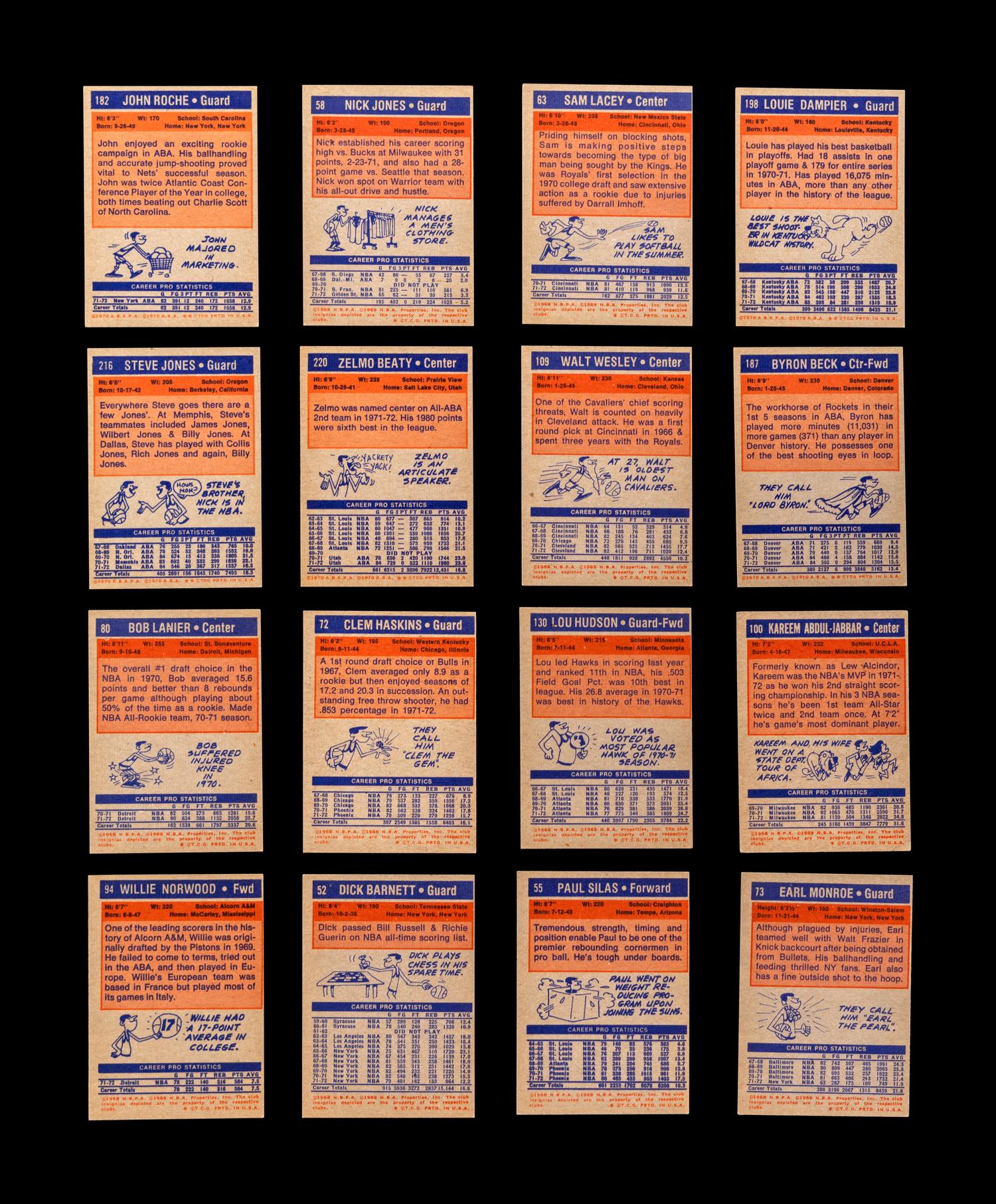 A Group of 67 1972-73 Topps Basketball Cards (Including Kareem Abdul-Jabbar, Wilt Chamberlain and Multiple Hall of Famers),