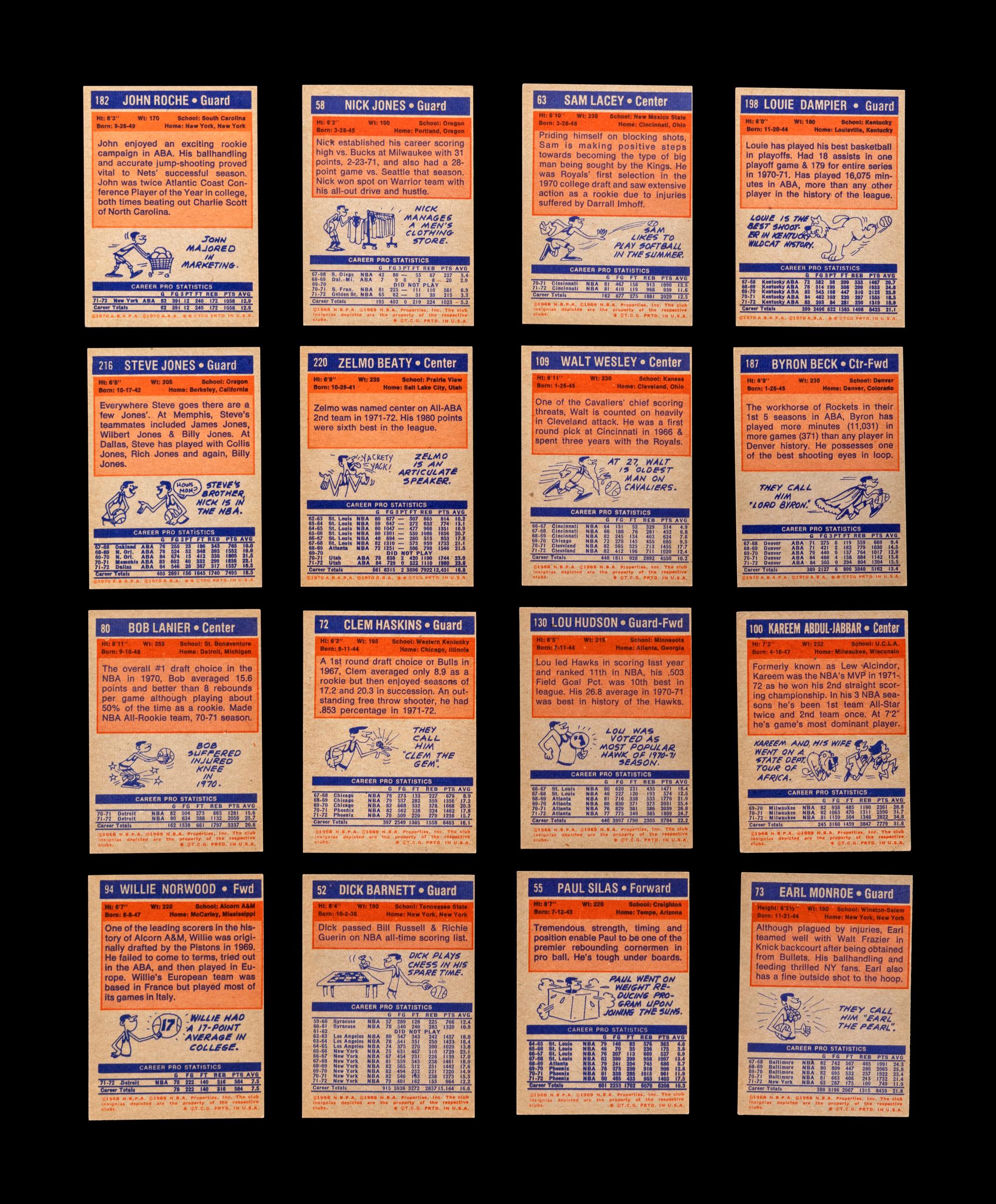 A Group of 67 1972-73 Topps Basketball Cards (Including Kareem Abdul-Jabbar, Wilt Chamberlain and Multiple Hall of Famers),