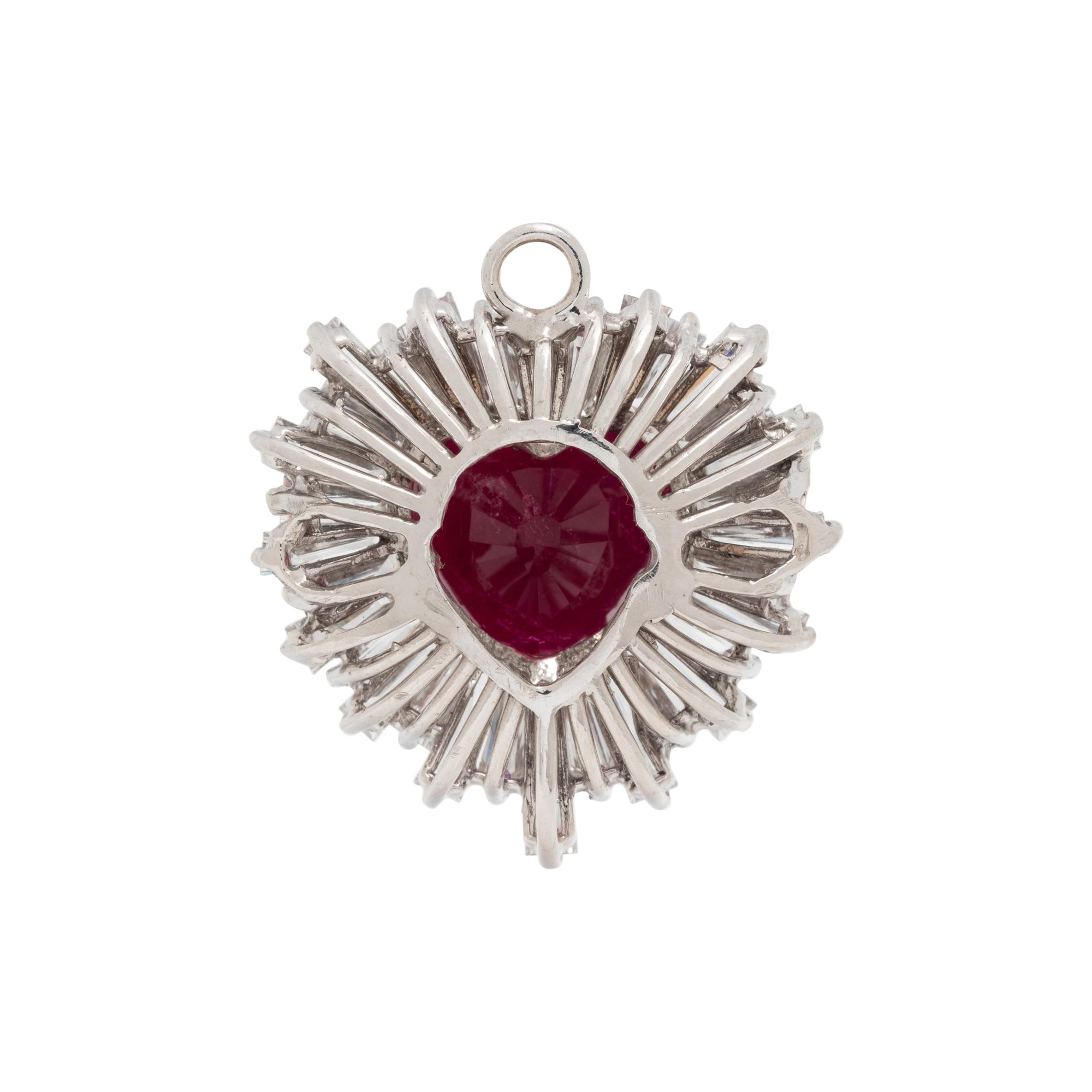 RUBELLITE AND DIAMOND PENDANT