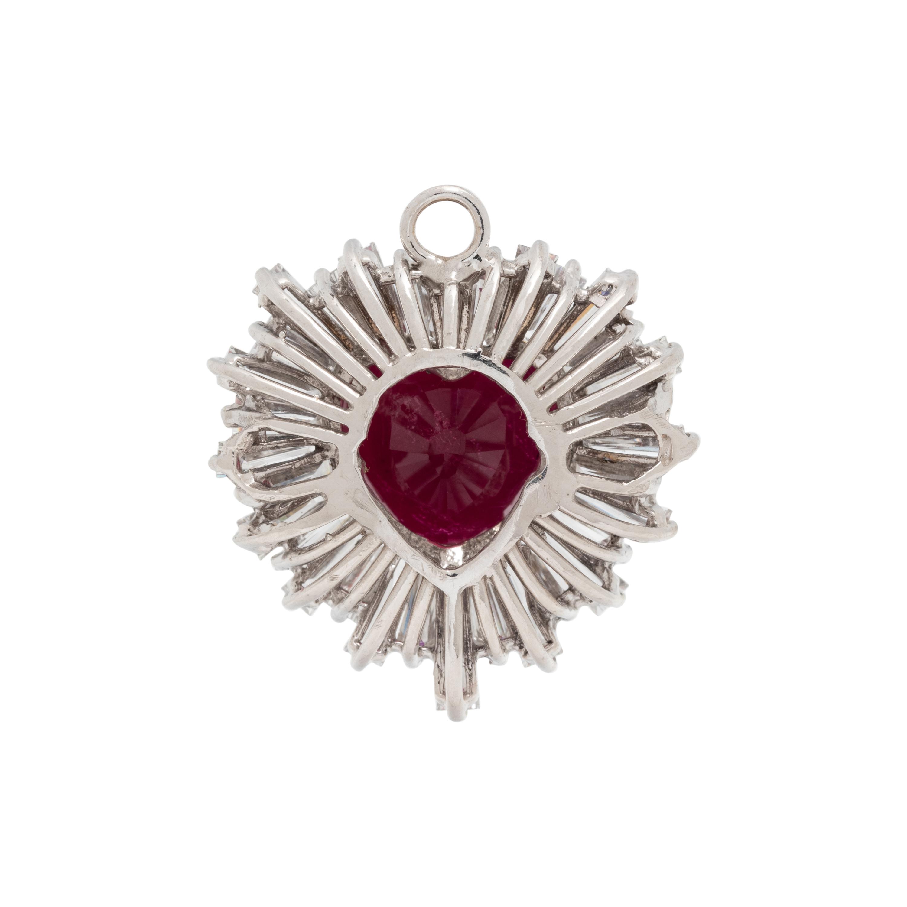 RUBELLITE AND DIAMOND PENDANT