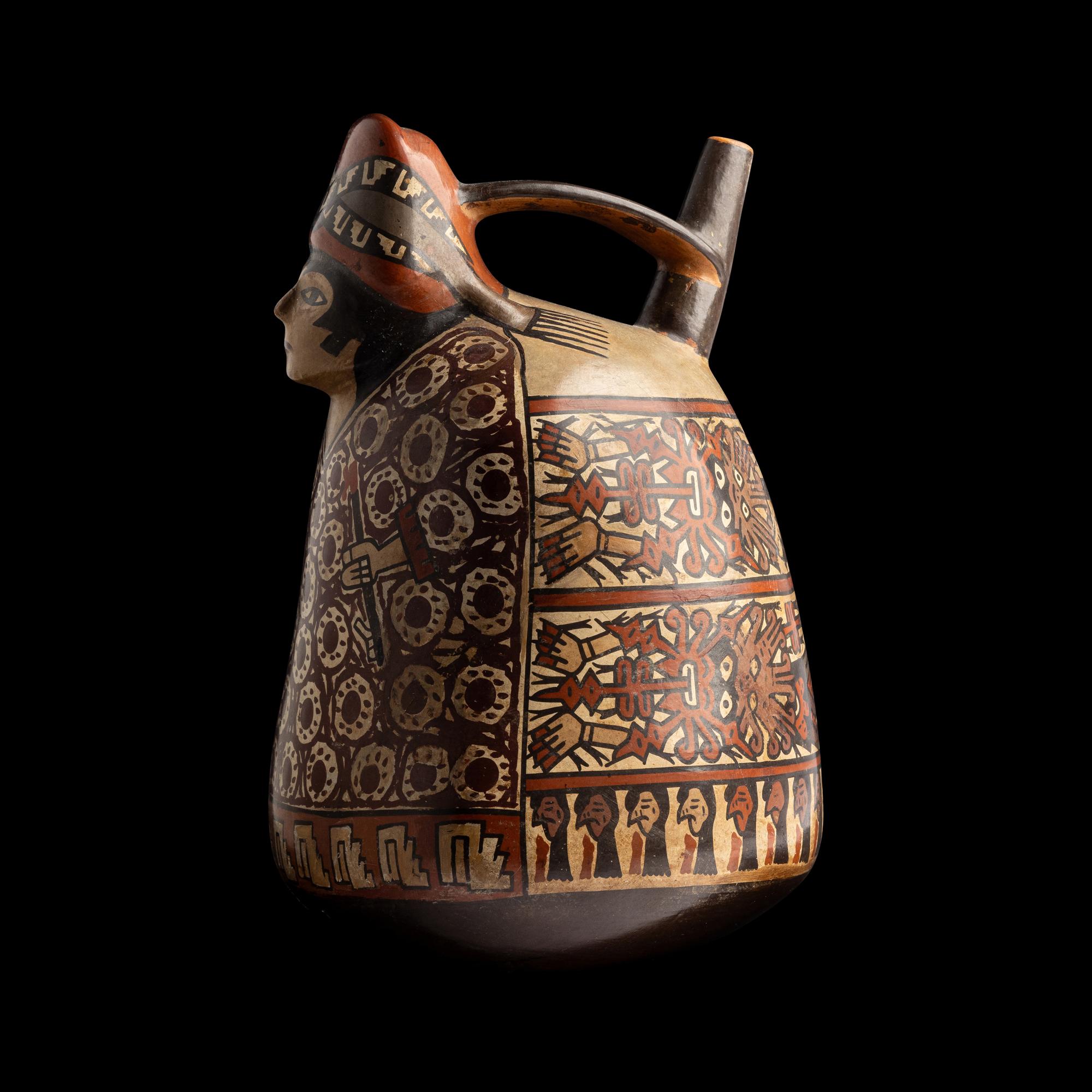A Nazca-Huari Seated Figure Vessel