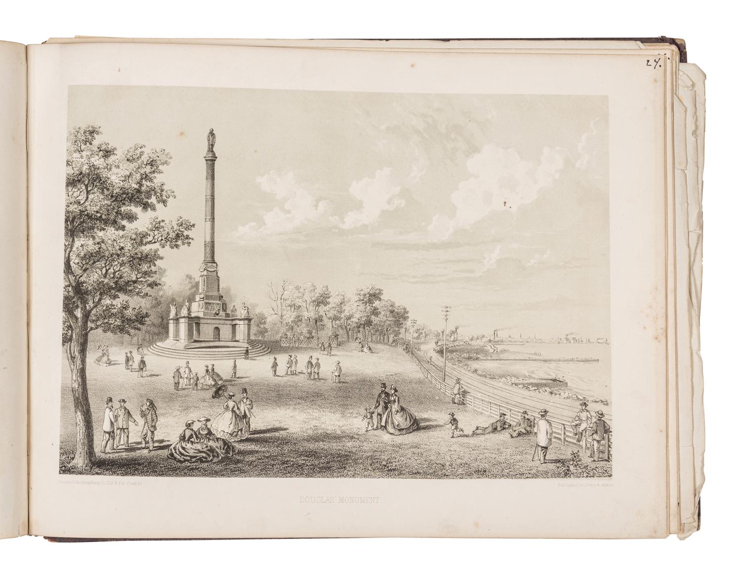 [CHICAGO]. KURZ, Louis (1834-1921). A group of 8 prints from Chicago Illustrated depicting pre-fire Chicago. Chicago: Jevne & Almini, 1866