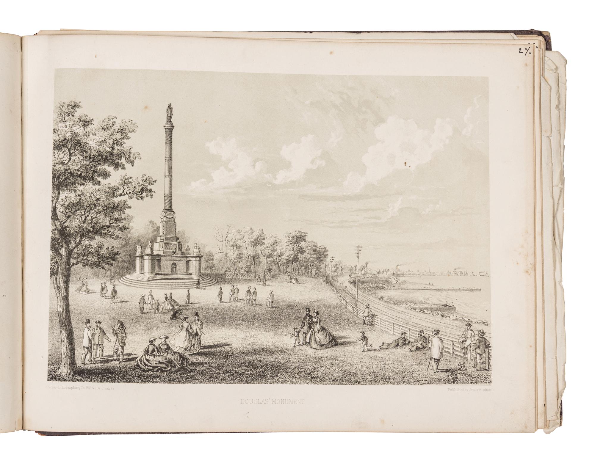 [CHICAGO]. KURZ, Louis (1834-1921). A group of 8 prints from Chicago Illustrated depicting pre-fire Chicago. Chicago: Jevne & Almini, 1866