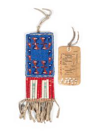 Northern Plains Beaded Hide Ration Pouch, with Ticket