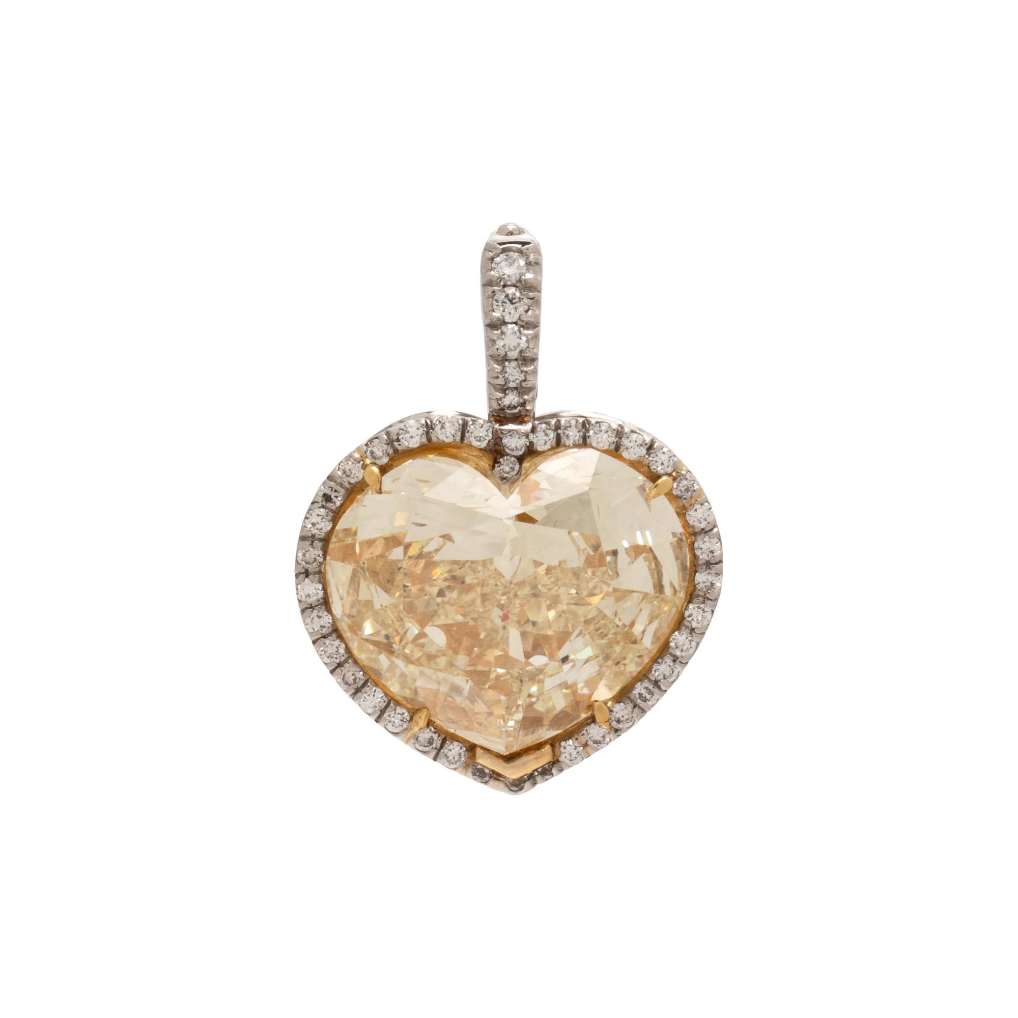 FANCY LIGHT YELLOW DIAMOND HEART PENDANT
